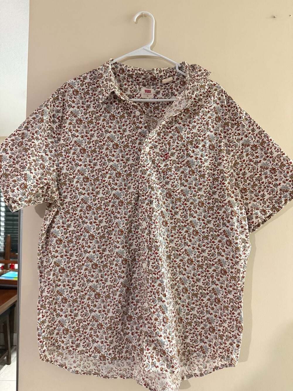 Levi's Men's Short Sleeve Floral Print Button Up Shirt XL